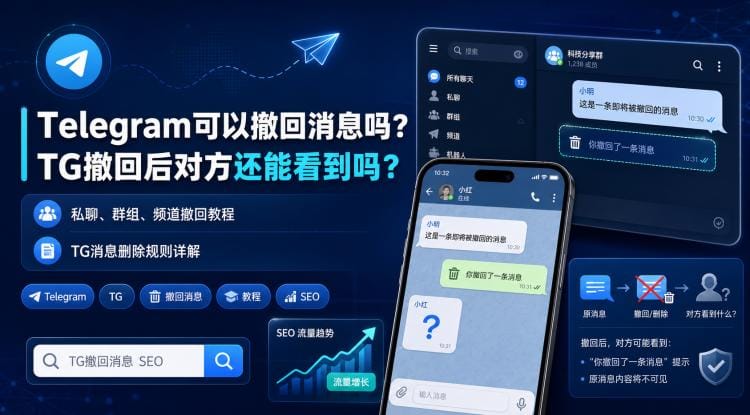 TG可以撤回消息吗?Telegram撤回后对方还能看到吗?