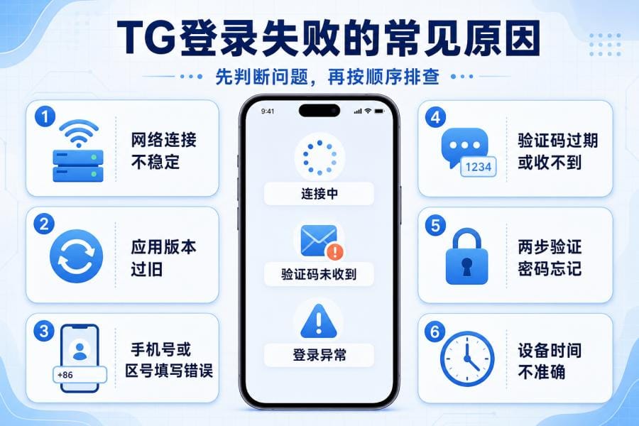 Telegram 登录连接中故障排查