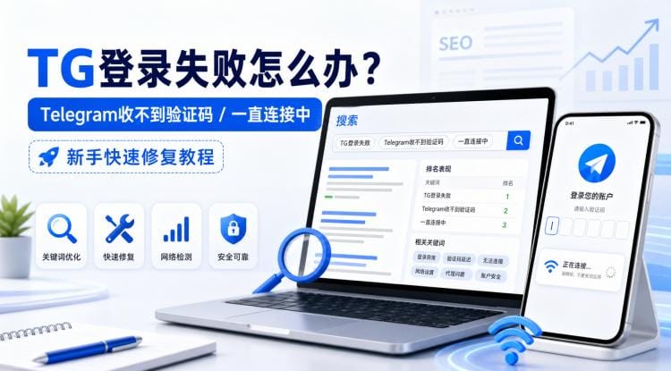 TG登录失败怎么办?Telegram收不到验证码、一直连接中快速修复教程