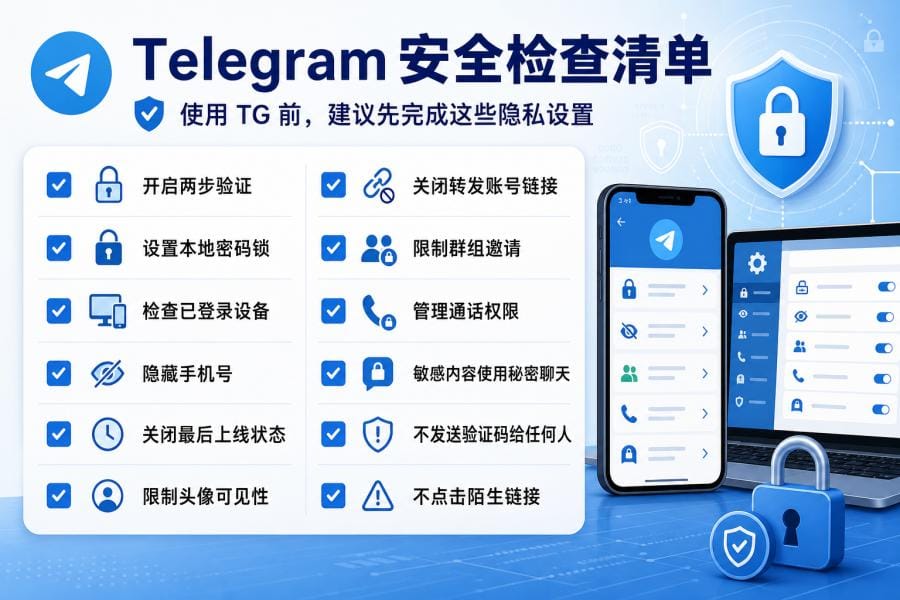 Telegram 隐私和安全设置清单