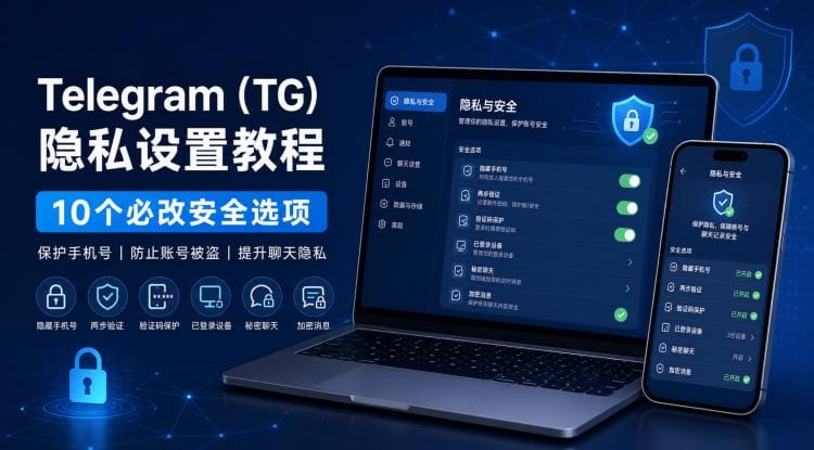 TG隐私设置怎么设置?Telegram 10个必改安全选项保护账号和聊天记录