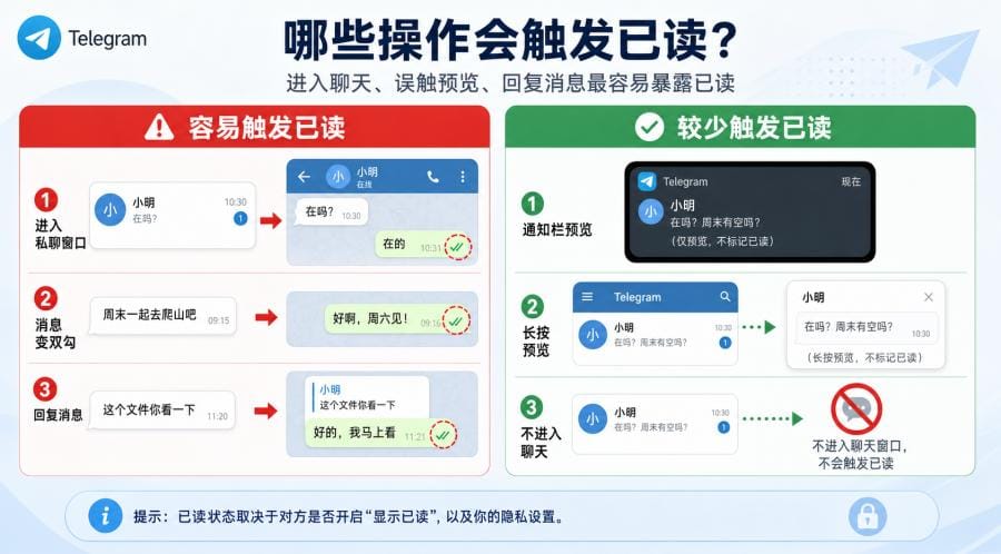 TG 怎么关闭已读状态？Telegram 隐藏已读时间与预览消息教程 配图 2