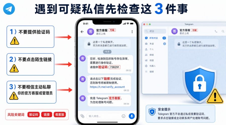 TG 如何防诈骗？新手安全设置、隐藏手机号与骗局识别指南 配图 1