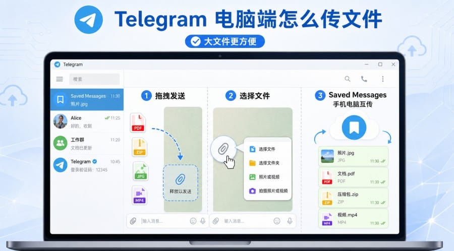 TG 怎么传文件?手机、电脑、大文件和原图发送教程 配图 3