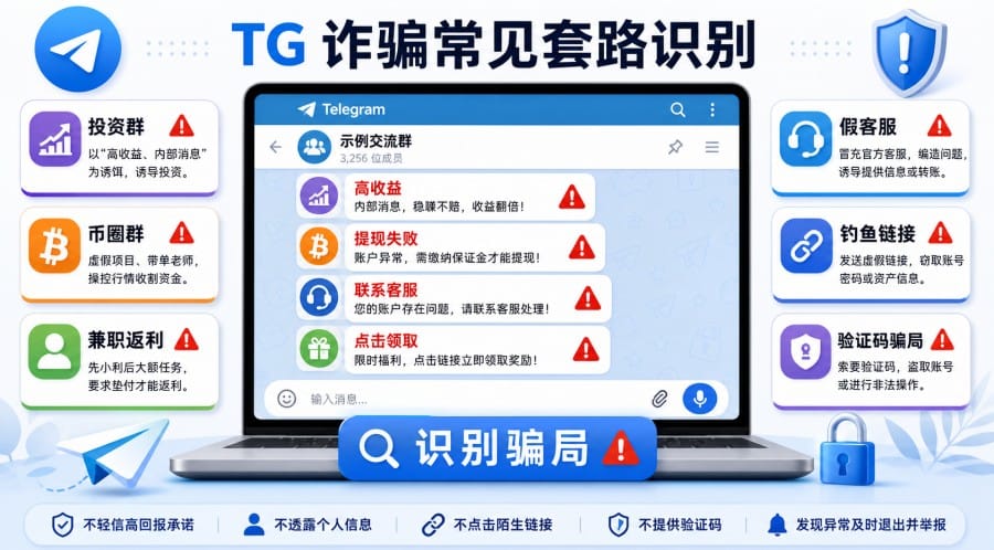 TG 群诈骗怎么办?Telegram 举报、止损与账号安全教程 配图 1