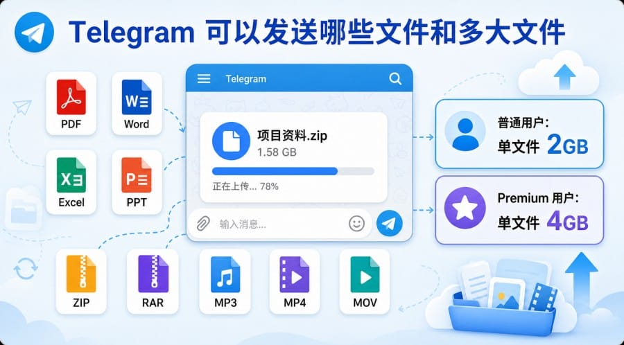 TG怎么发送文件？手机、电脑、网页版发文件方法 第 1 张正文图