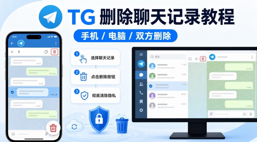 TG 怎么删除聊天记录?手机、电脑和双方删除方法