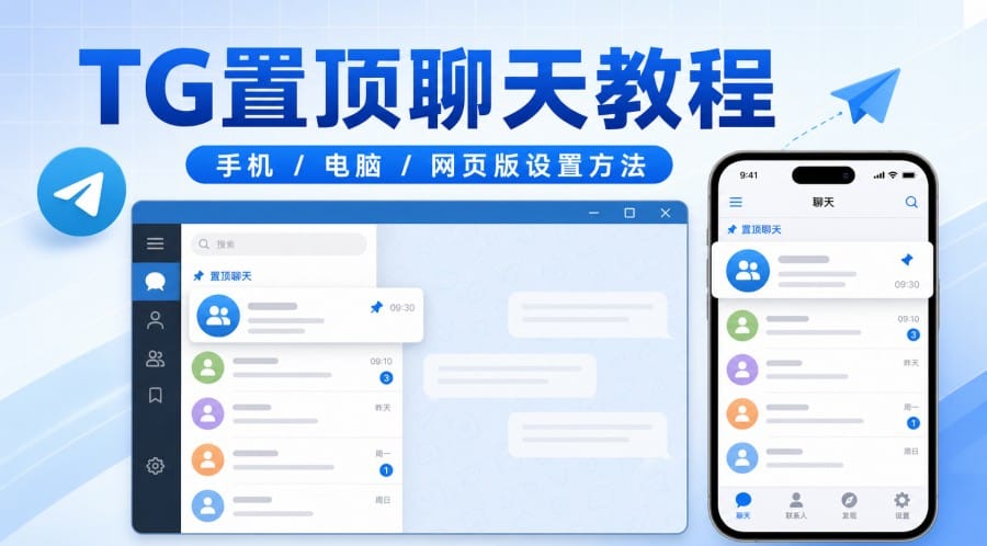 TG怎么置顶聊天?手机、电脑和网页版操作教程