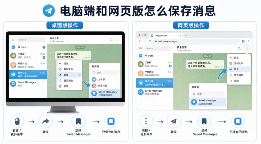 TG 怎么收藏消息?Saved Messages 保存、查看和整理教程 第 4 张正文图