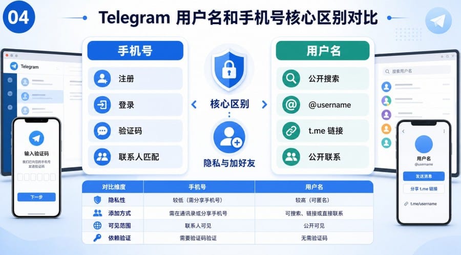 TG 用户名和手机号有什么区别?新手隐私与加好友指南 第 3 张正文图