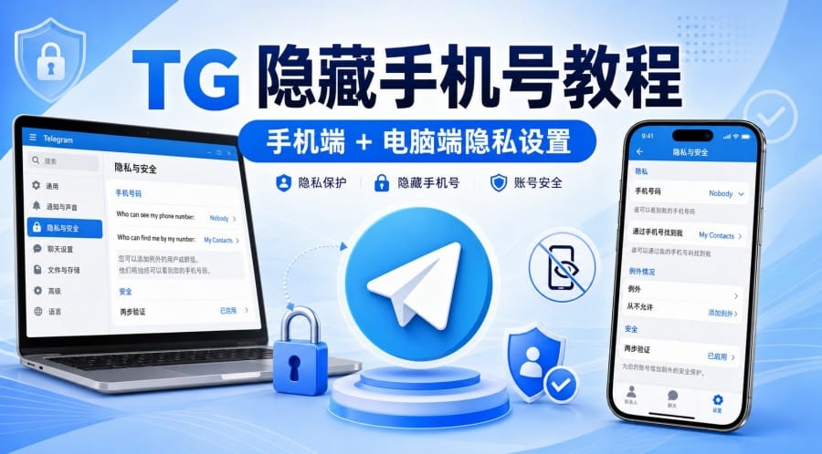 TG 怎么隐藏手机号？手机和电脑端隐私设置教程 第 1 张正文图