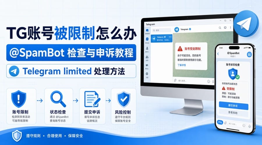 TG账号被限制怎么办?原因、检查和申诉方法