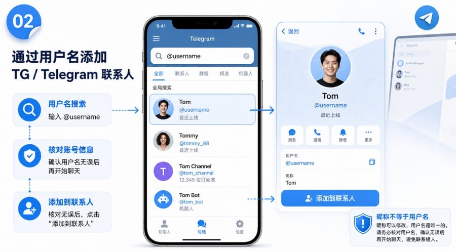 TG 怎么添加好友 - 配图 1