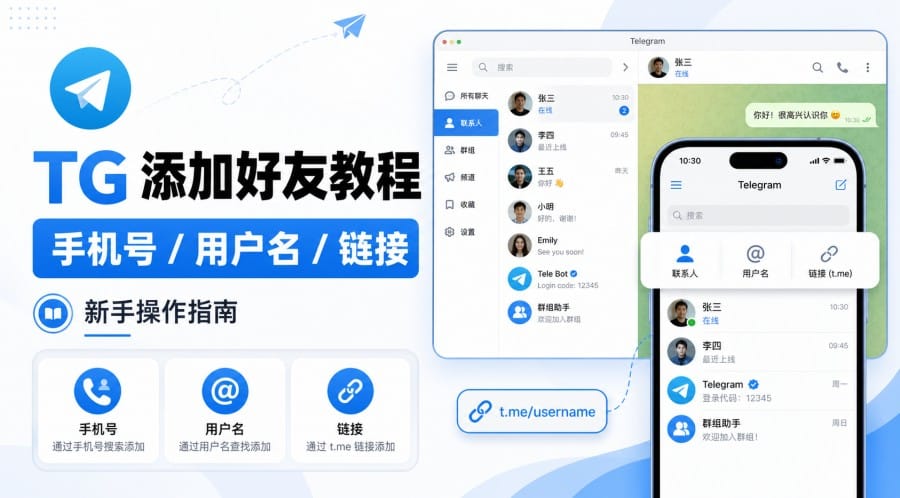 TG 怎么添加好友?手机号、用户名与链接操作方法