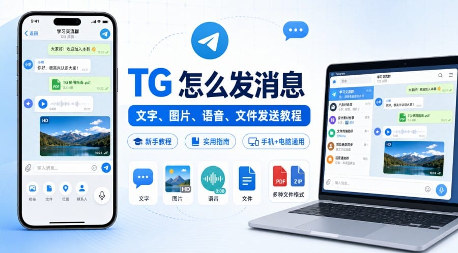 TG 怎么发消息?文字、图片、语音与文件操作方法