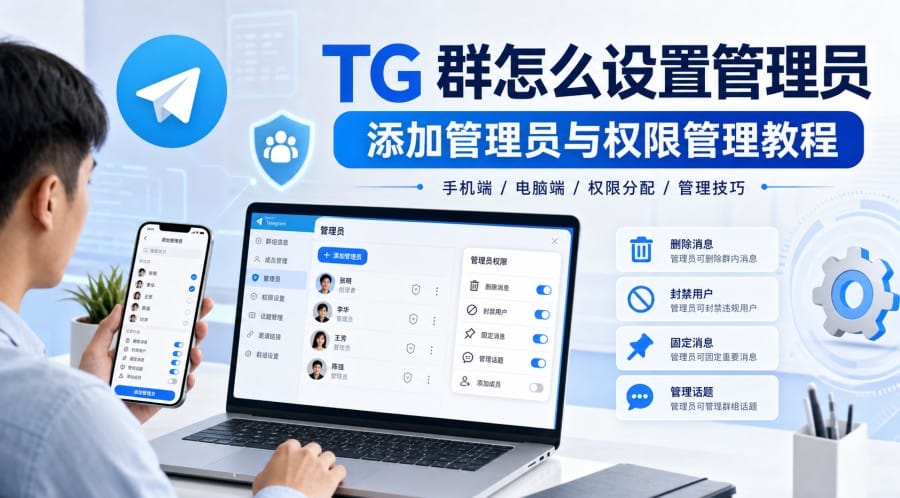 TG 群怎么设置管理员?添加、分权与撤销教程