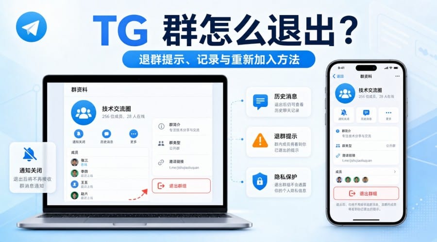 TG 群怎么退出?退群后别人能看到吗