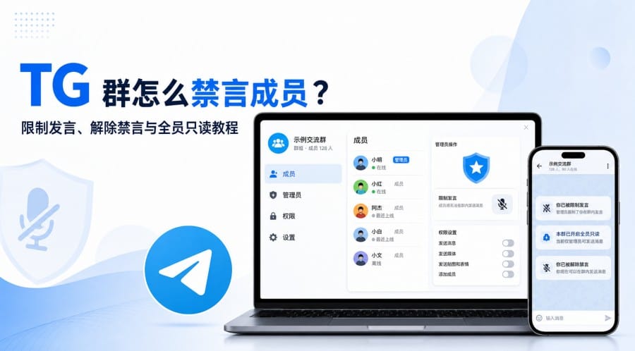 TG 群怎么禁言成员?手机与电脑端操作方法