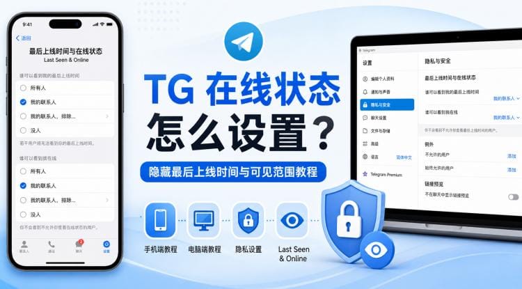 TG 在线状态怎么设置？隐藏最后上线时间与可见范围教程